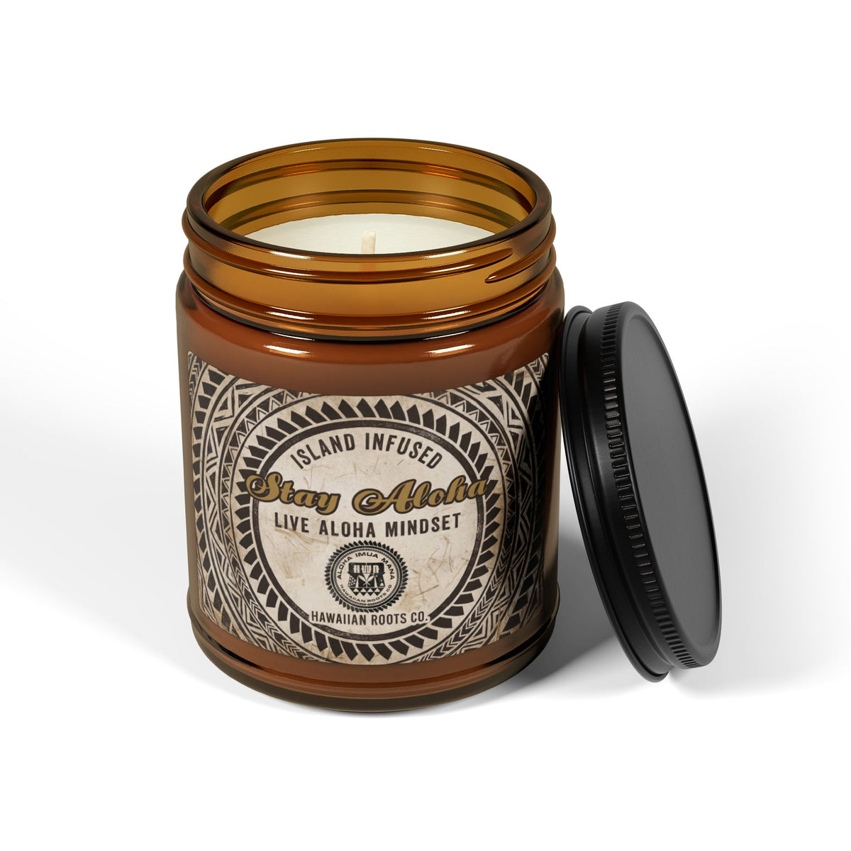 Stay Aloha Soy Candle | Island Infused Mindset, Amber Jar 9oz