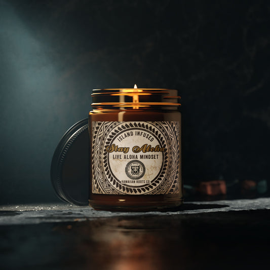 Stay Aloha Soy Candle | Island Infused Mindset, Amber Jar 9oz