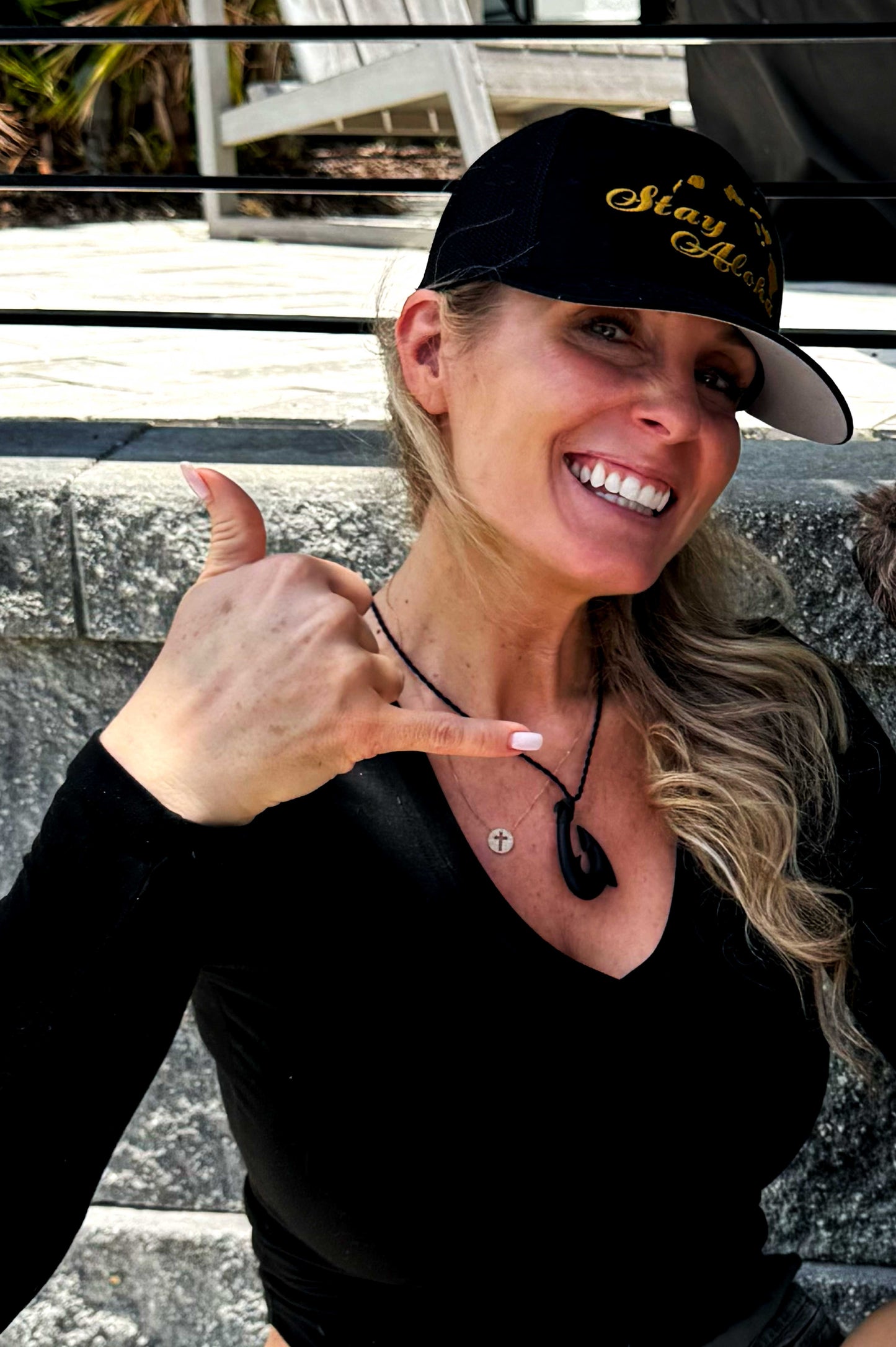 Stay Aloha – Golden Style Trucker Hat (Closed Back)