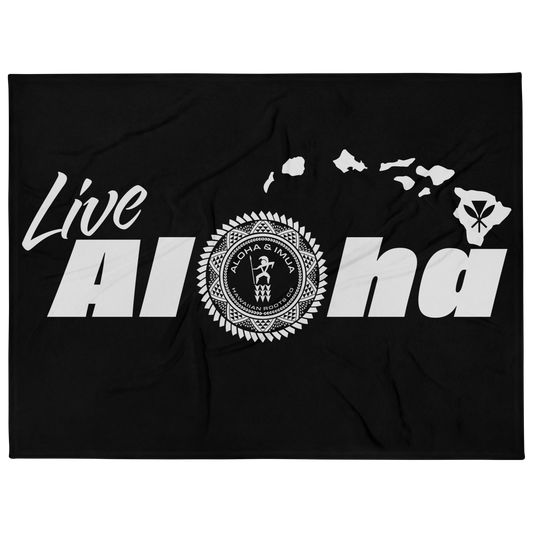 Live Aloha Cozy KapaMoe (Throw Blanket) – 60" x 80"